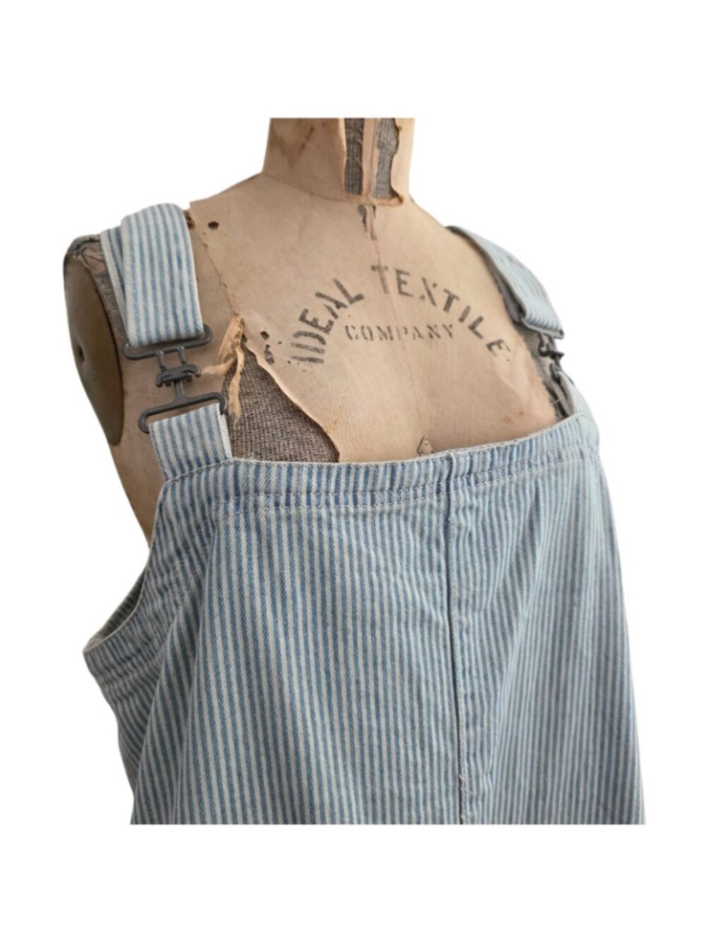 We The Free People Overall Smock Mini Striped Railroad Dress L - Picture 3 of 5